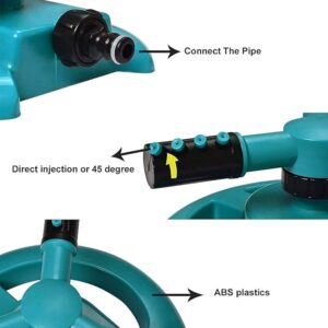 Garden Sprinkler 3 Arm Rotating Outdoor