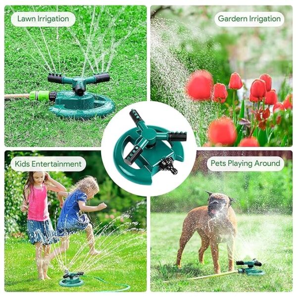 Garden Sprinkler 3 Arm Rotating Outdoor